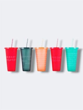 Starbucks Holiday 2019 Reusable Cold Cups Set OS Limited Edition NWT Gift 5 Cups